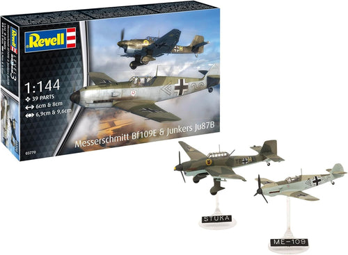 1:144 Scale Messerschmitt Bf109E & Junkers Ju87B Stuka Military Model Kit