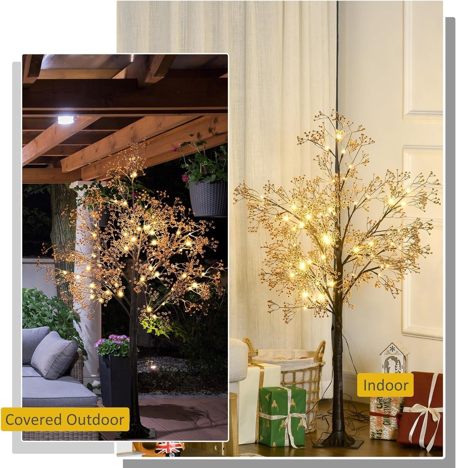 4ft Gypsophila Blossom LED Tree Light Warm White Baby Breath Indoor Home Decor