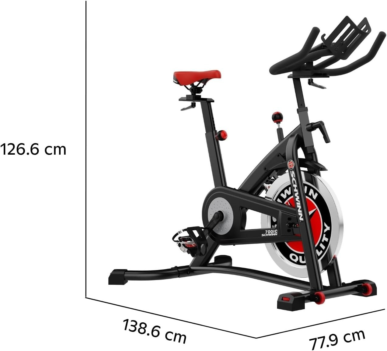 Indoor Cycling Bike 18kg Flywheel Quiet Belt Drive SPD Pedals LCD Trainer