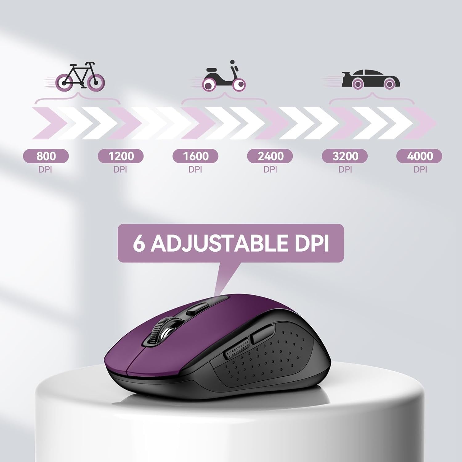 Quiet Bluetooth Wireless Mouse 4000DPI Multi Device Ergonomic Office Style