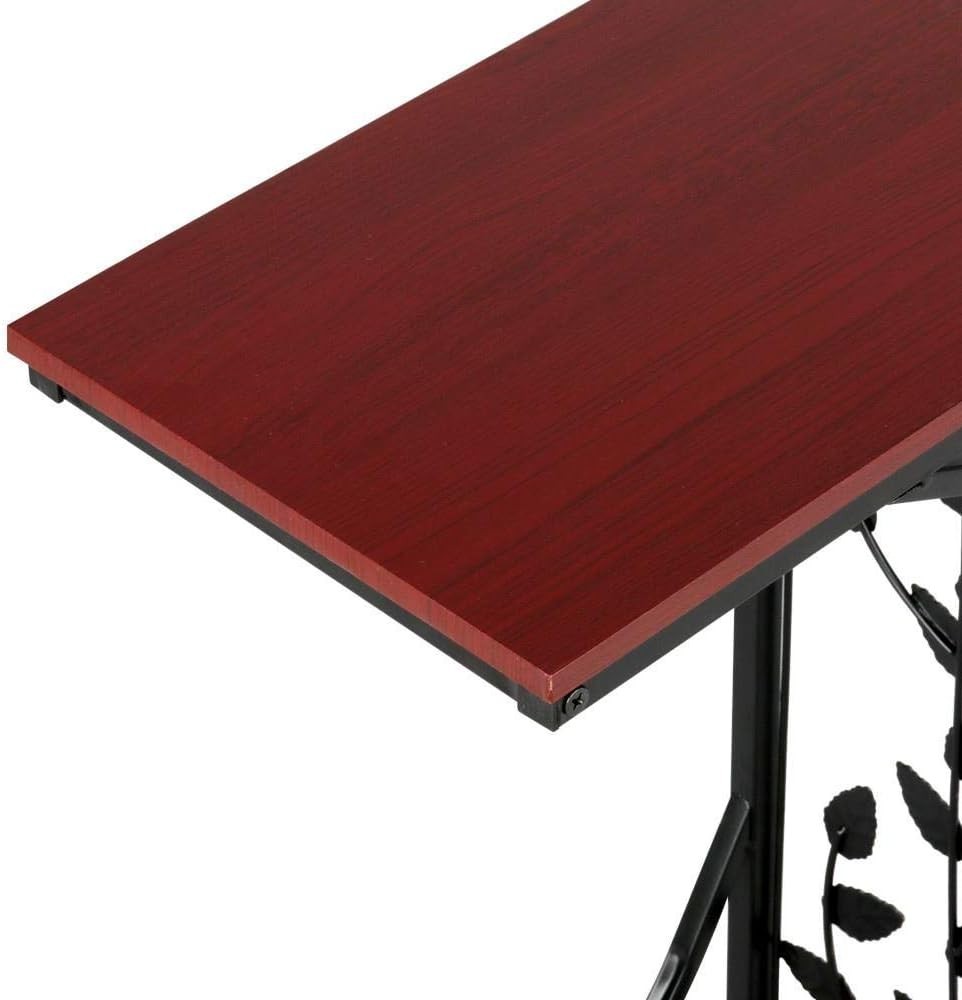 C-Shaped Side Table | Small Sofa End Table w/ Storage Shelf 21x30.6x53cm