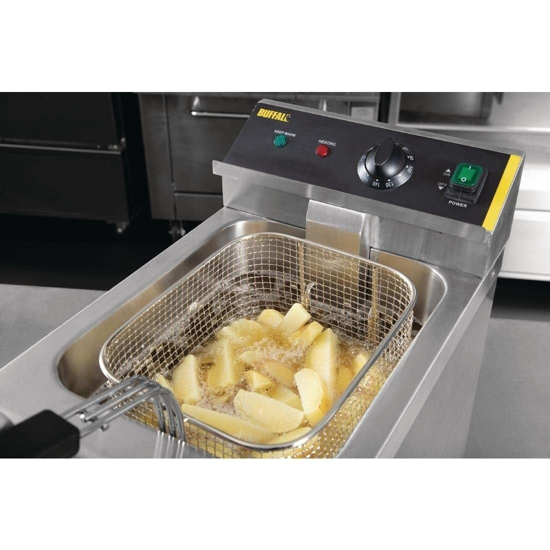 7.5L Induction Deep Fat Fryer 3000W Stainless Steel Countertop