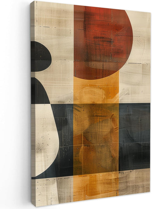 Abstract Canvas Wall Art 40x60cm Beige Industrial Modern Decor
