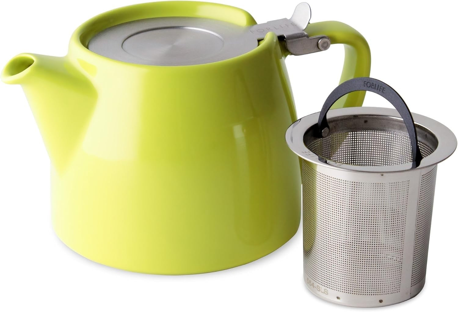 Ceramic Teapot 530ml with Lid Lime Green Tea Pot Dishwasher Safe