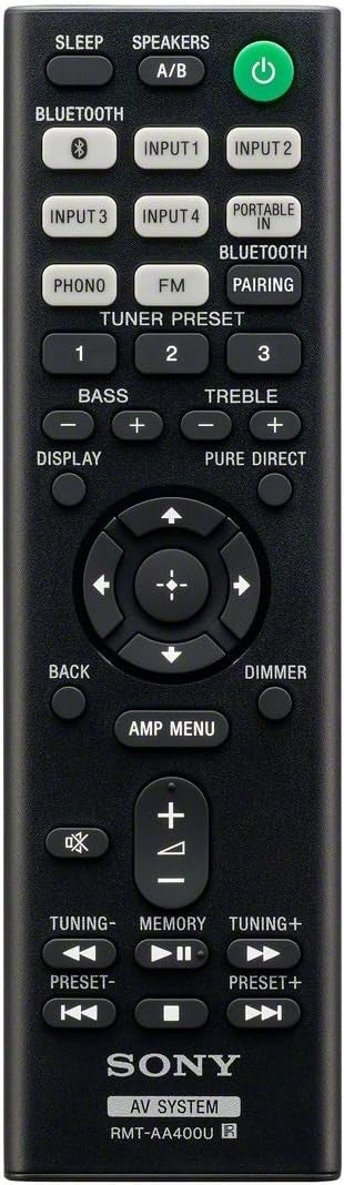Stereo Amplifier with Phono Input Bluetooth FM Receiver Black