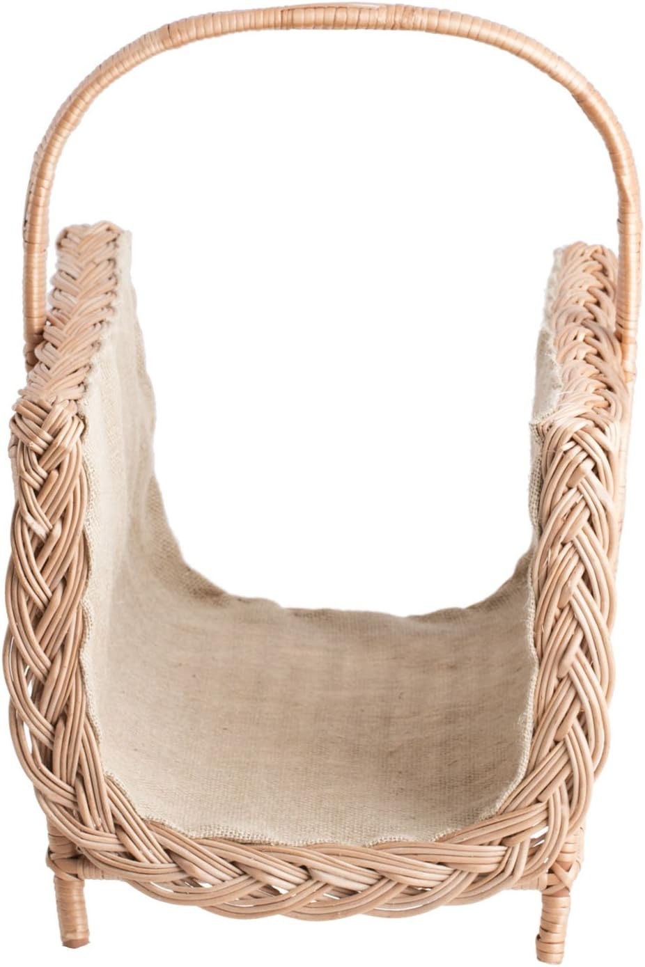 Wicker Log Basket with Handle – Stylish, Durable Indoor Fireplace Storage