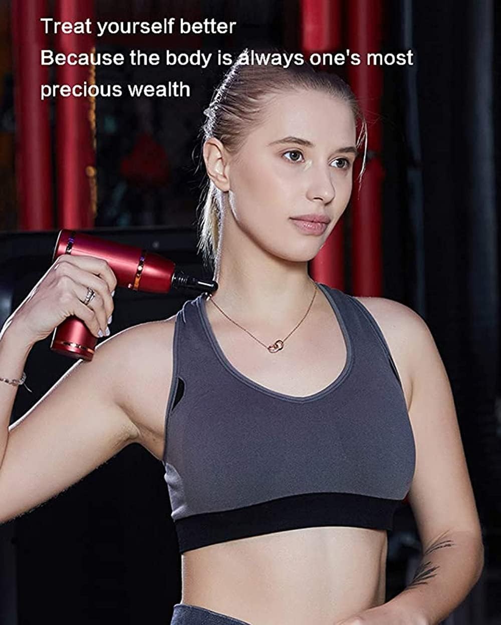 Compact Massage Gun Deep Tissue Percussion Quiet 8 Speed Handheld Muscle Aid