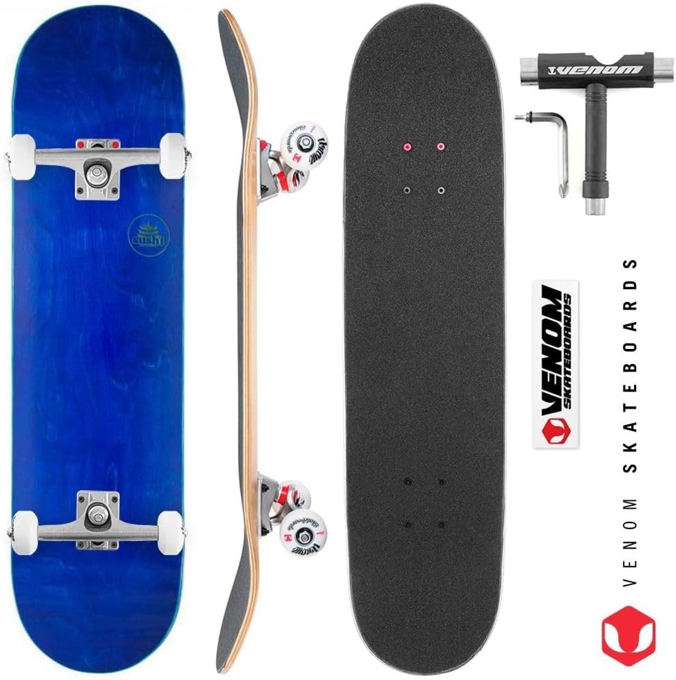 Pagoda Stamp Blue Complete Skateboard 8.12 Street Trick Setup