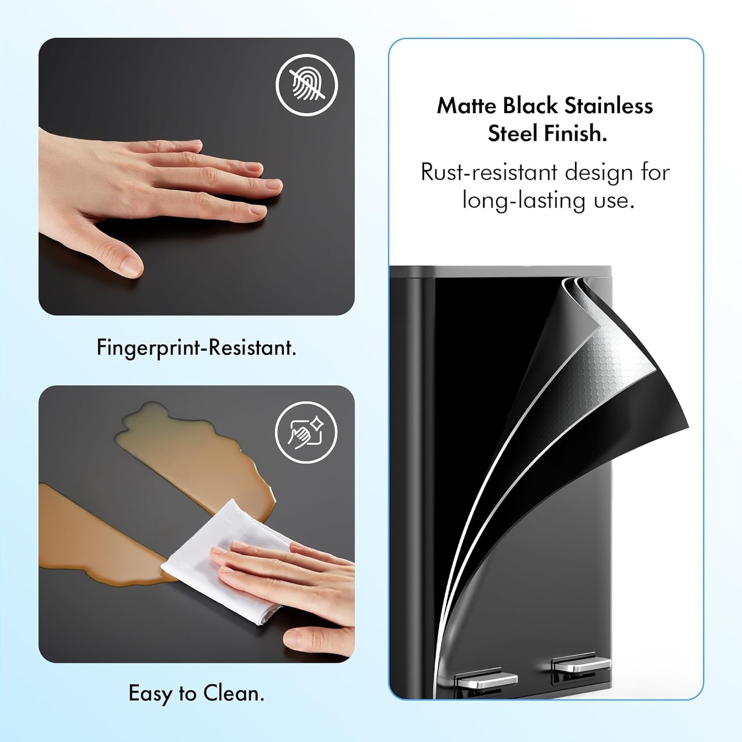 60L Double Recycling Bin Black Stainless Steel 2x30L Pedal