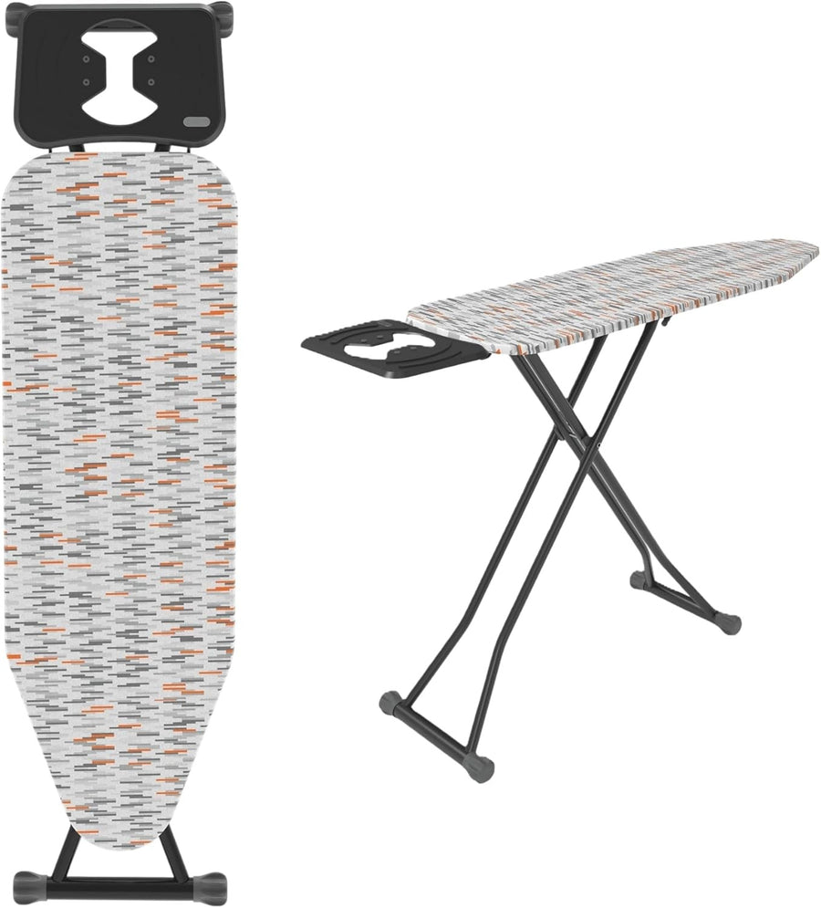 Ironing Board 36x112cm Adjustable Height Grey Orange Steam Rest Folding