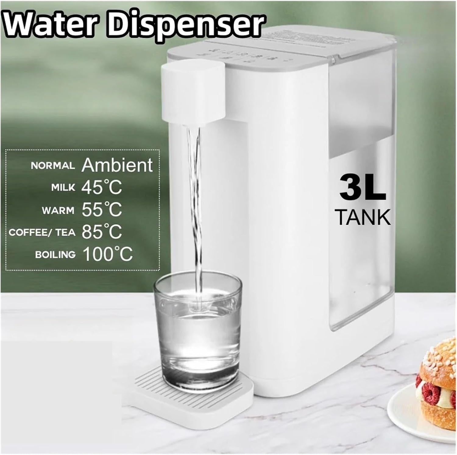 Instant Hot Water Dispenser 3L Touch Control Desktop Fast Boil Green