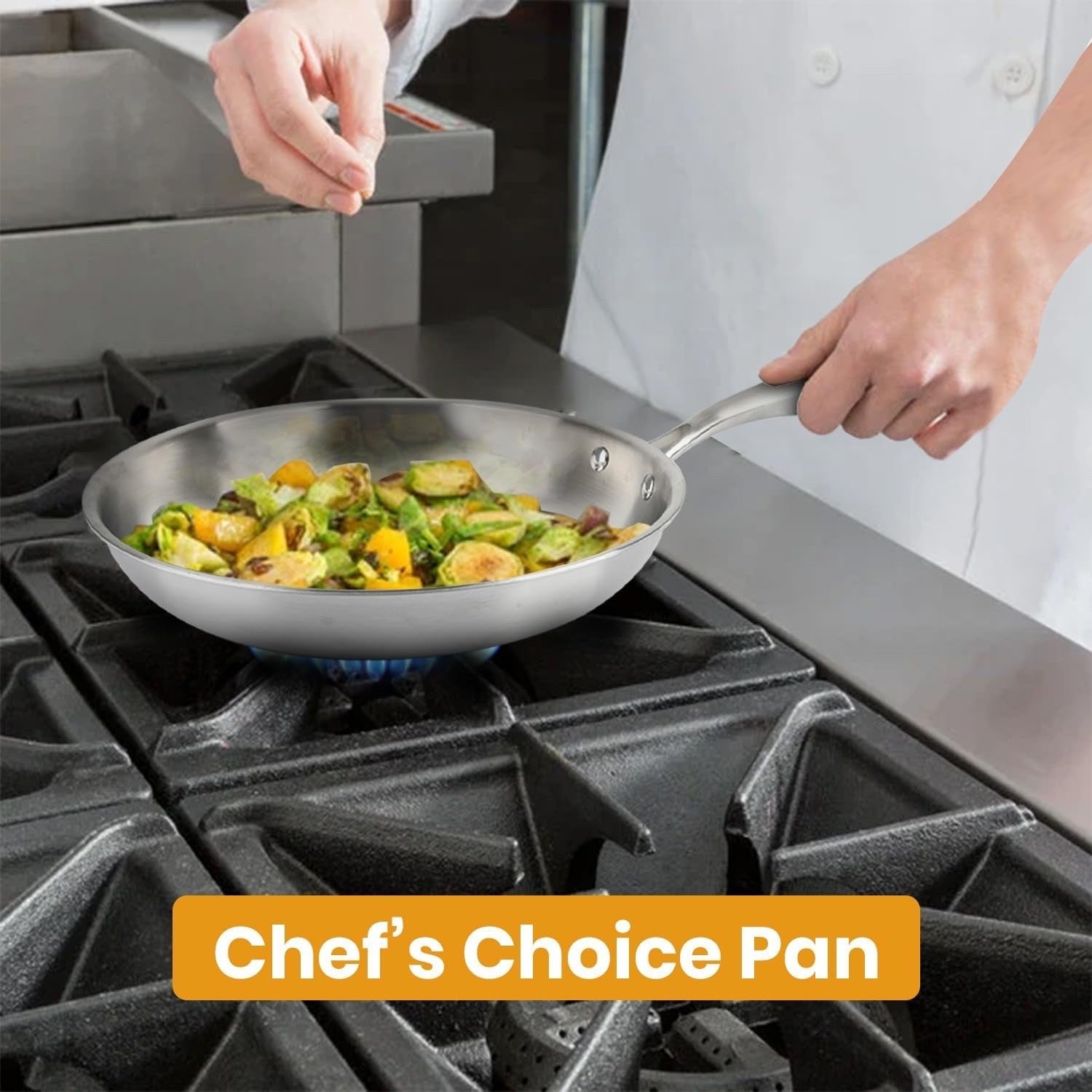 3-Ply Stainless Steel Frying Pan 28cm Cooking Pan Induction Oven Dishwasher Safe