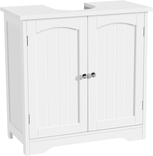 Under Sink Bathroom Cabinet Cupboard with Shelf & Doors 60x30x60cm White