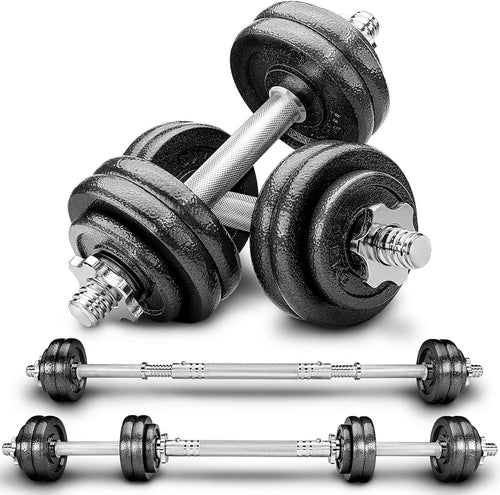 30KG 2-in-1 Free Weight Set Dumbbell Barbell Combo Spinlock Home Gym