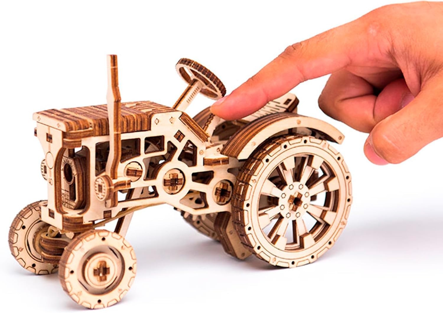 3D Wooden Mechanical Tractor Puzzle Model Kit – DIY Brain Teaser Gift