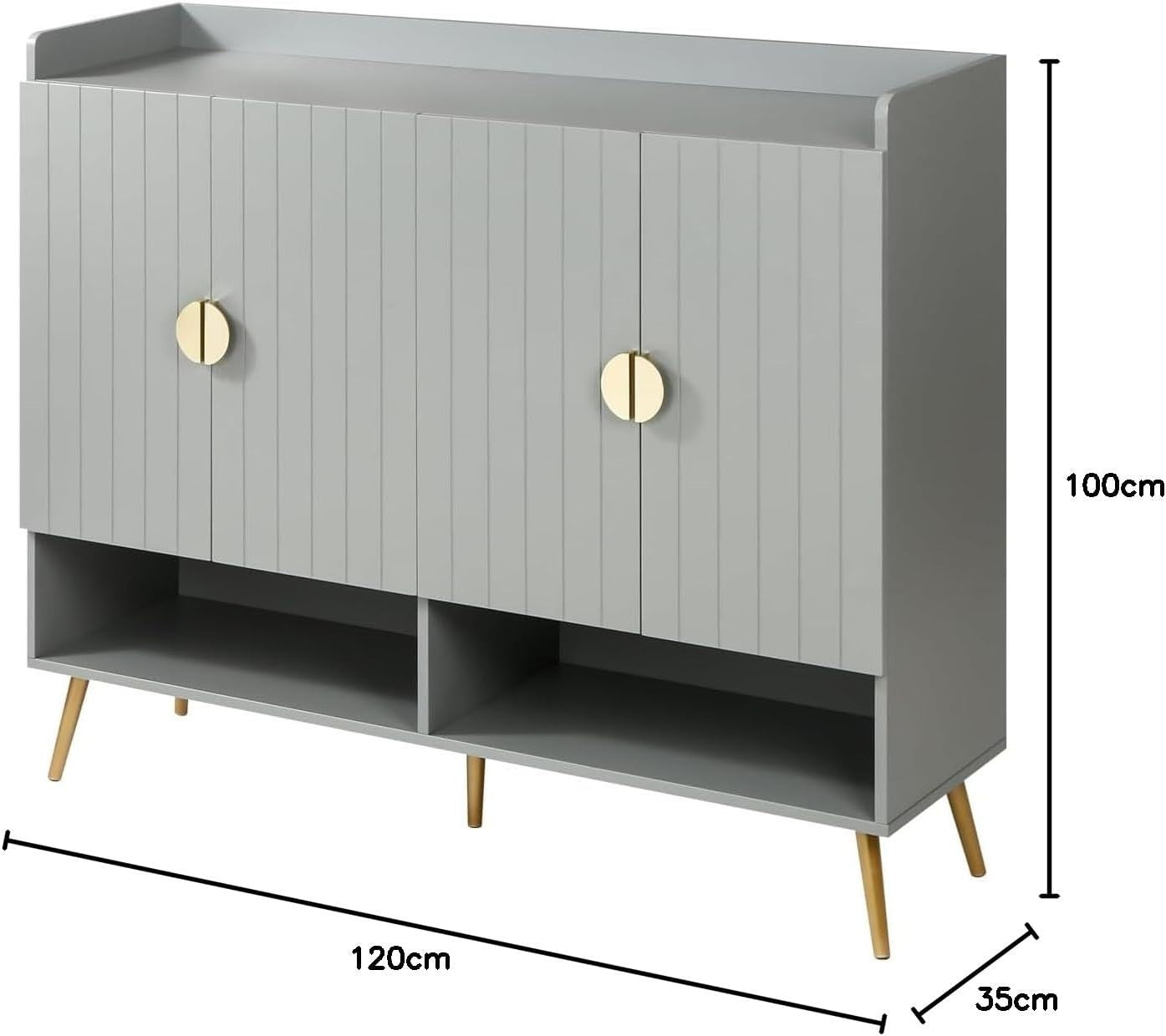 Modern Grey Shoe Storage Cabinet with 11 Shelves, Entryway Organizer