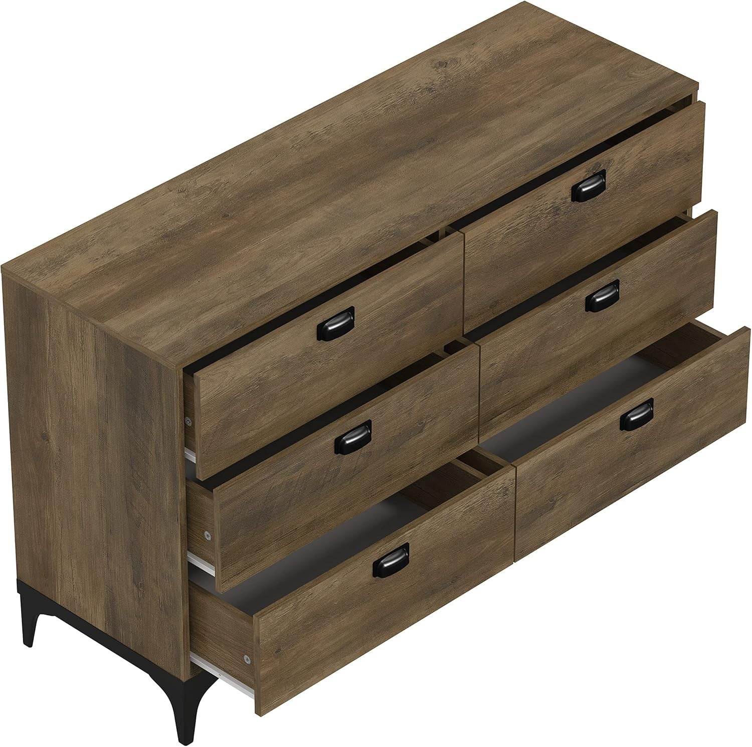 6 Drawer Chest Knotty Oak Storage Cabinet Bedroom Hallway Organizer