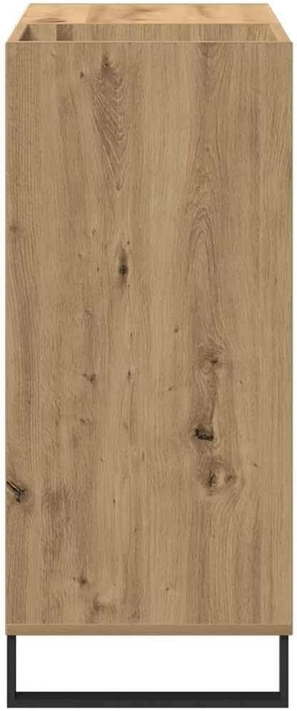 Oak Media Storage Cabinet with Shelves & Metal Legs – 89cm Wide Unit