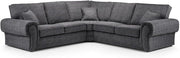 Grey 2C2 Chesterfield Corner Sofa – High Back 5 Seater Deep Cushion Settee