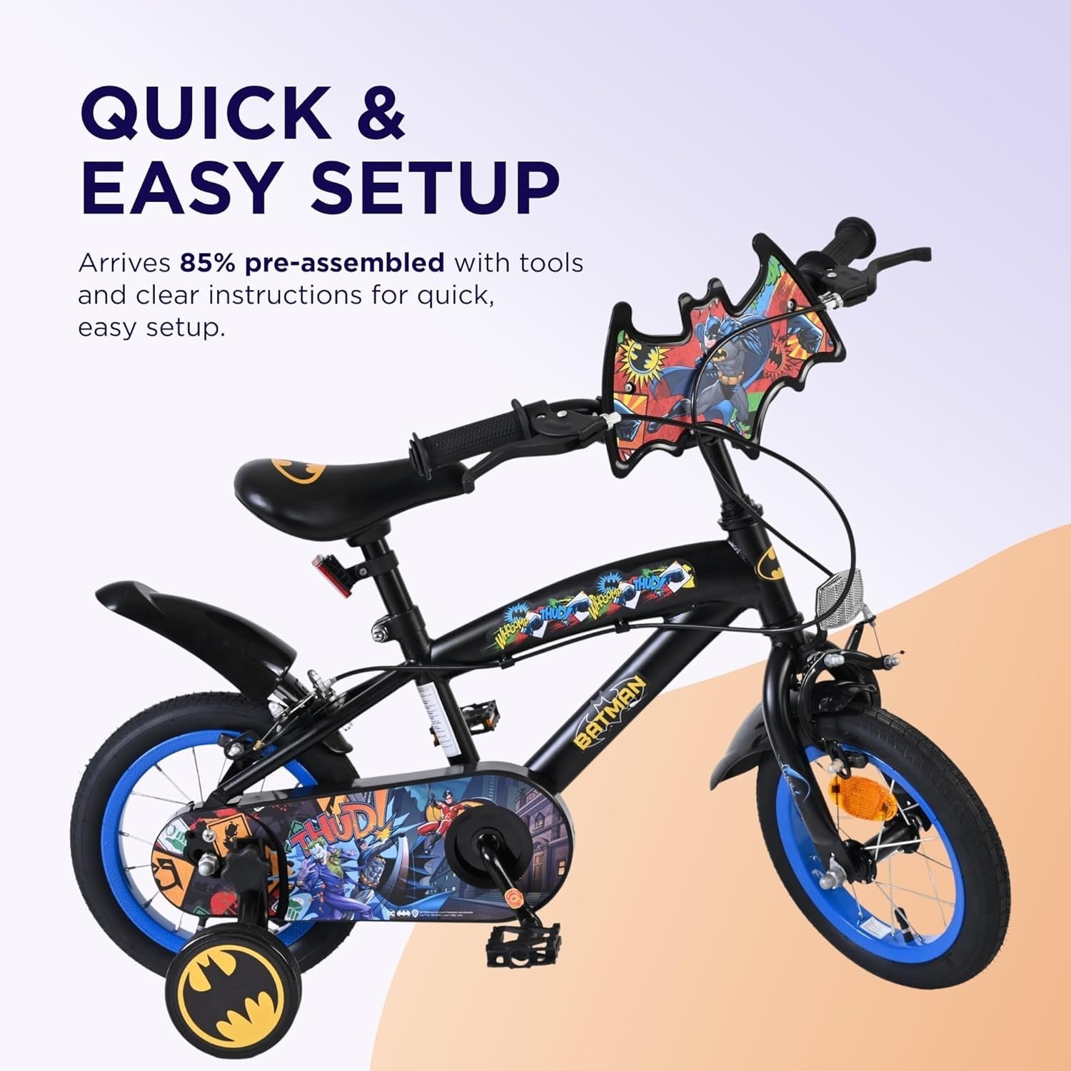 12 Inch Kids Bicycle Training Wheels Dual Hand Brakes Age 3-4 Years
