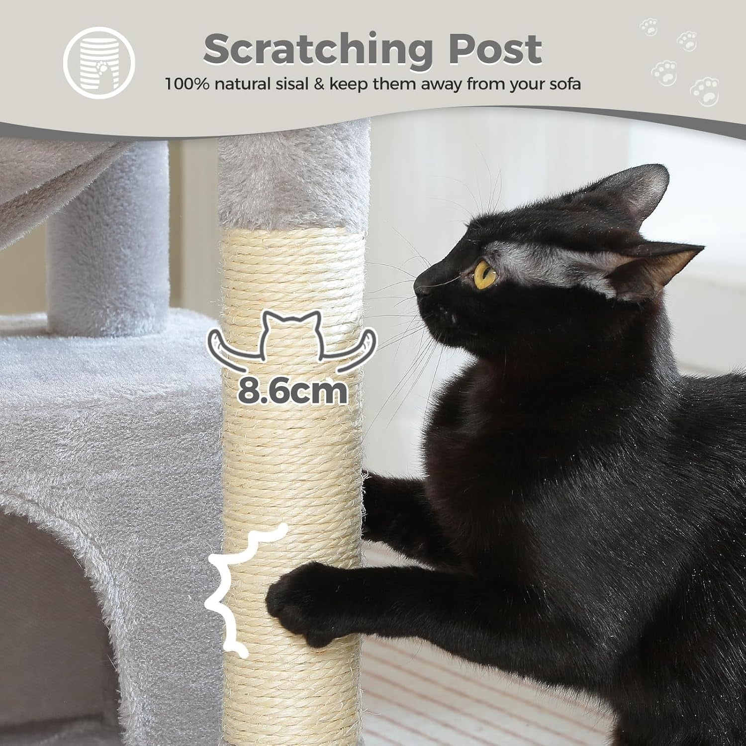 Cat Tree Tower Condo with Hammock Scratching Post Indoor Play 79cm
