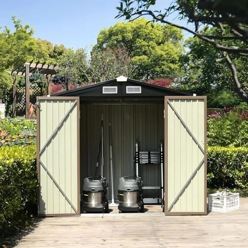 6x4FT Metal Garden Storage Shed Waterproof Outdoor Tool & Bike House