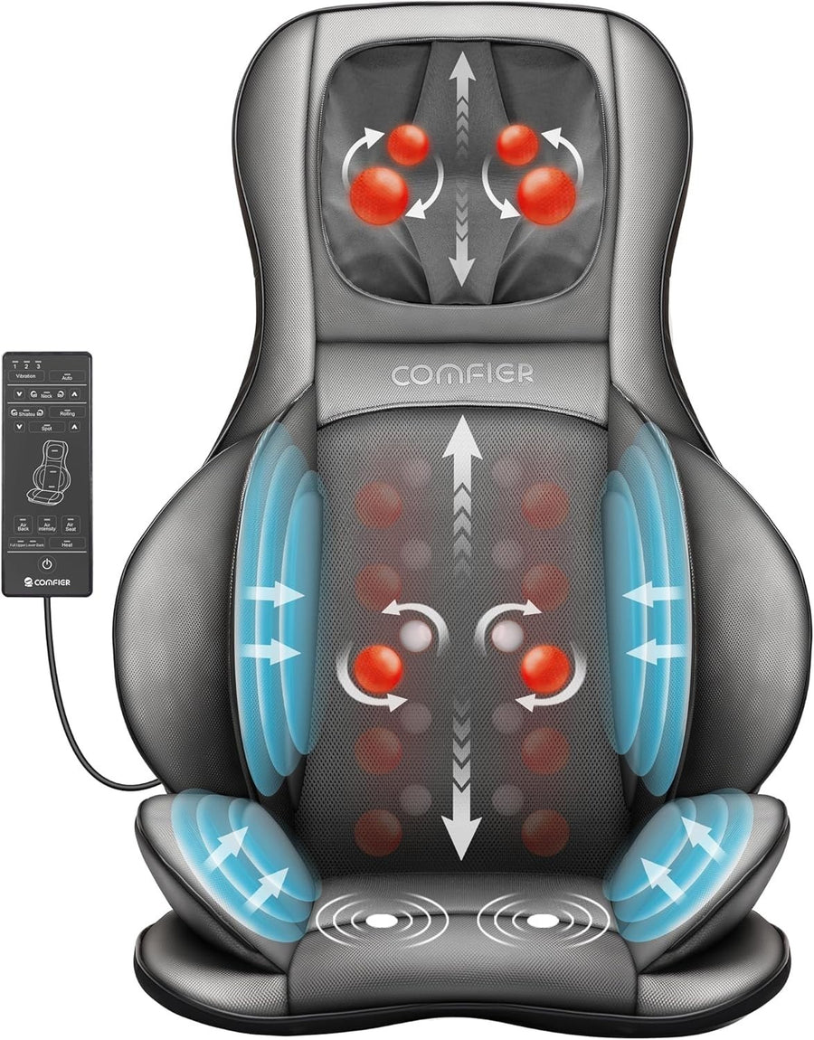 Heated Full Back Massager Chair Deep Kneading for Office & Home