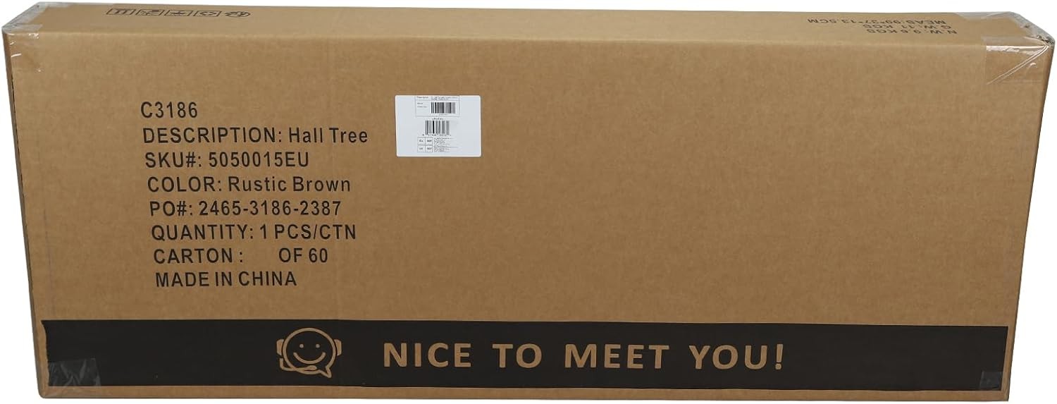 Industrial Coat Rack with Drawers & Shoe Bench | Rustic Brown Hall Tree Stand