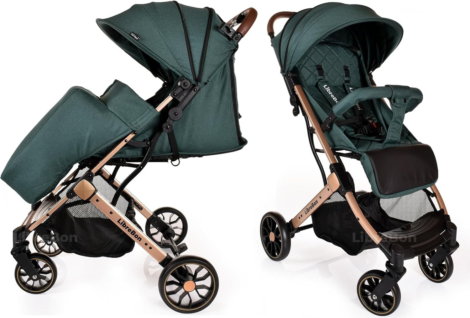 Lightweight Travel Stroller One Hand Fold Compact Buggy Foot Cover Set