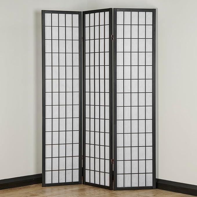 Japanese Style 3 Panel Folding Wooden Room Divider – Shoji Privacy Screen