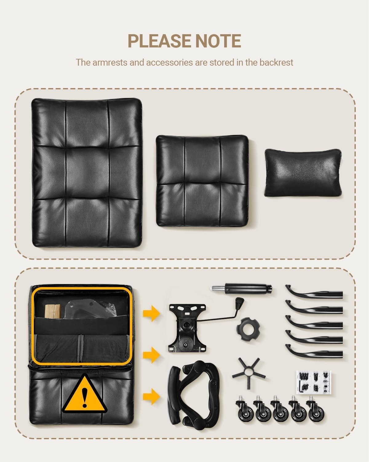 Ergonomic Office Chair Adjustable Lumbar Support Flip-Up Armrests Swivel Black