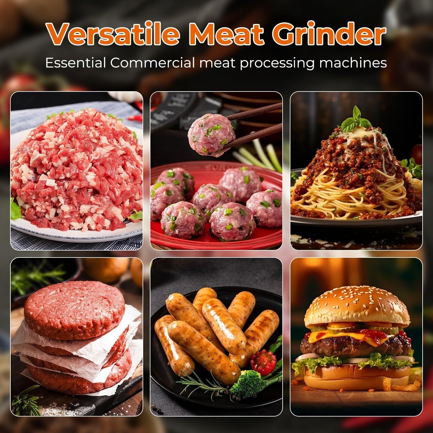 1200W Commercial Meat Grinder Sausage Stuffer 220kg/h Stainless