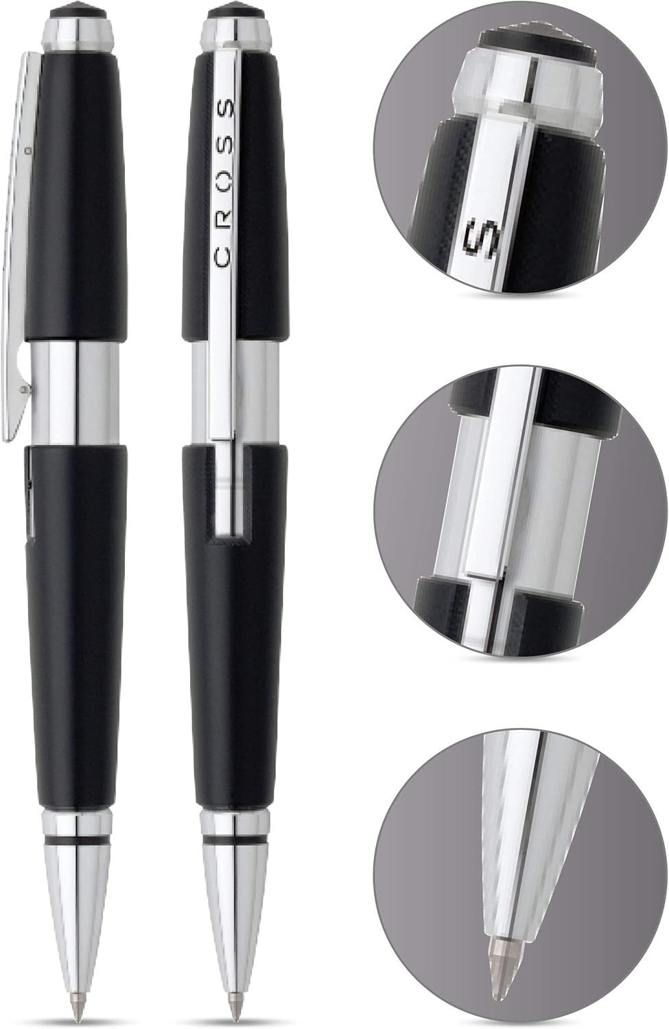 Luxury Jet Black Rollerball Pen Model Edge Gel Ink Smooth Writing