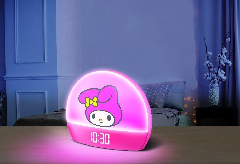 Sunrise Alarm Clock Kids Pink Multicolor LED Night Light USB Snooze