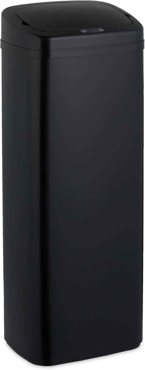 50L Touchless Kitchen Bin Sensor Automatic Lid Black Steel