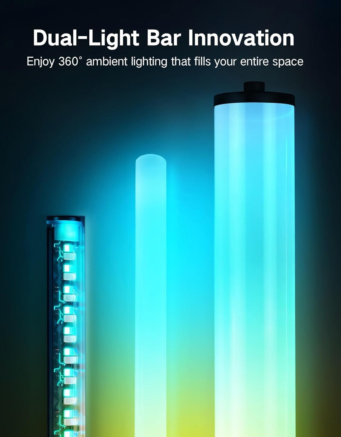 RGB Corner Floor Lamp 1500LM Smart LED Dimmable Remote App Music Sync