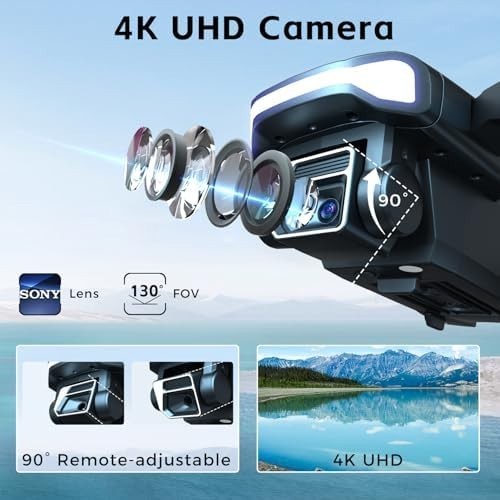 4K Camera Drone for Beginners, 84min Flight, Brushless Motor, Follow Me GPS