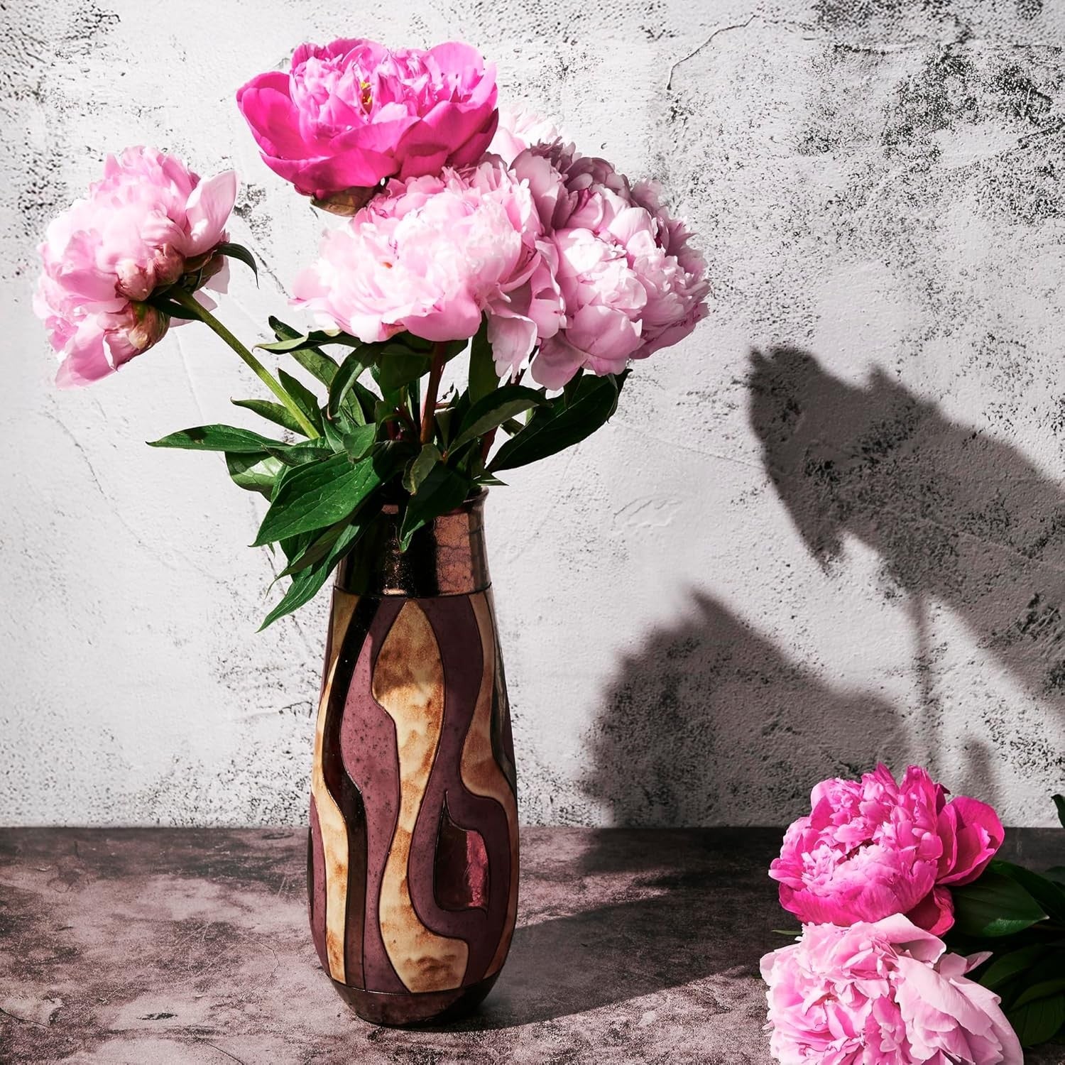 Handmade Ceramic Flower Vase 25.5cm Tall Artisan Pottery Home Décor