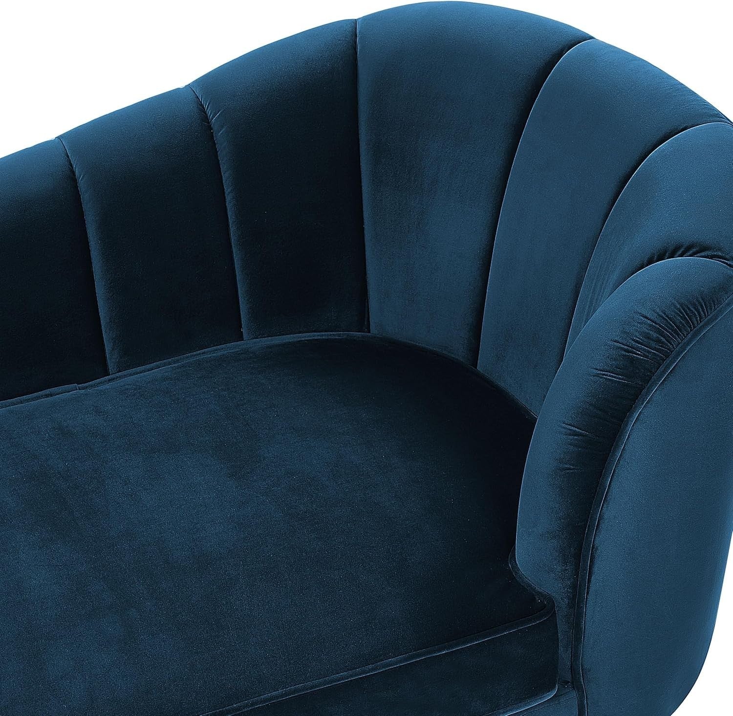 Navy Velvet Chaise Lounge Sofa | Gold Legs, 76cm Seat, Right Hand Design