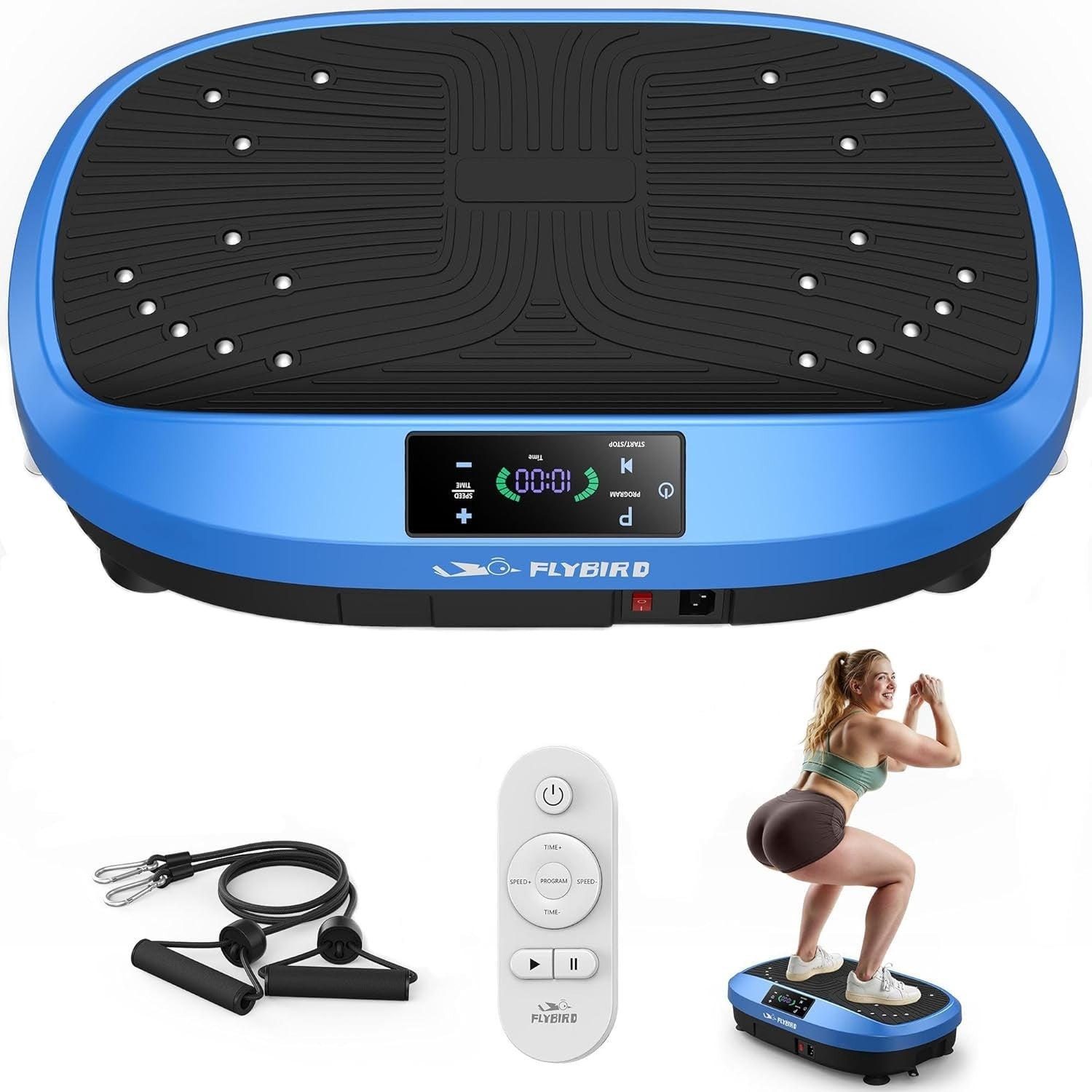 Vibration Plate Exercise Machine 120 Speeds 5 Programs 150KG Home Trainer