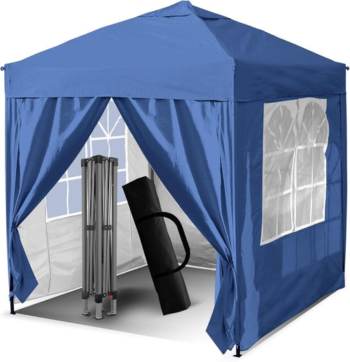 3x3M Blue Pop Up Gazebo with 4 Removable Sidewalls Waterproof Outdoor Party Tent
