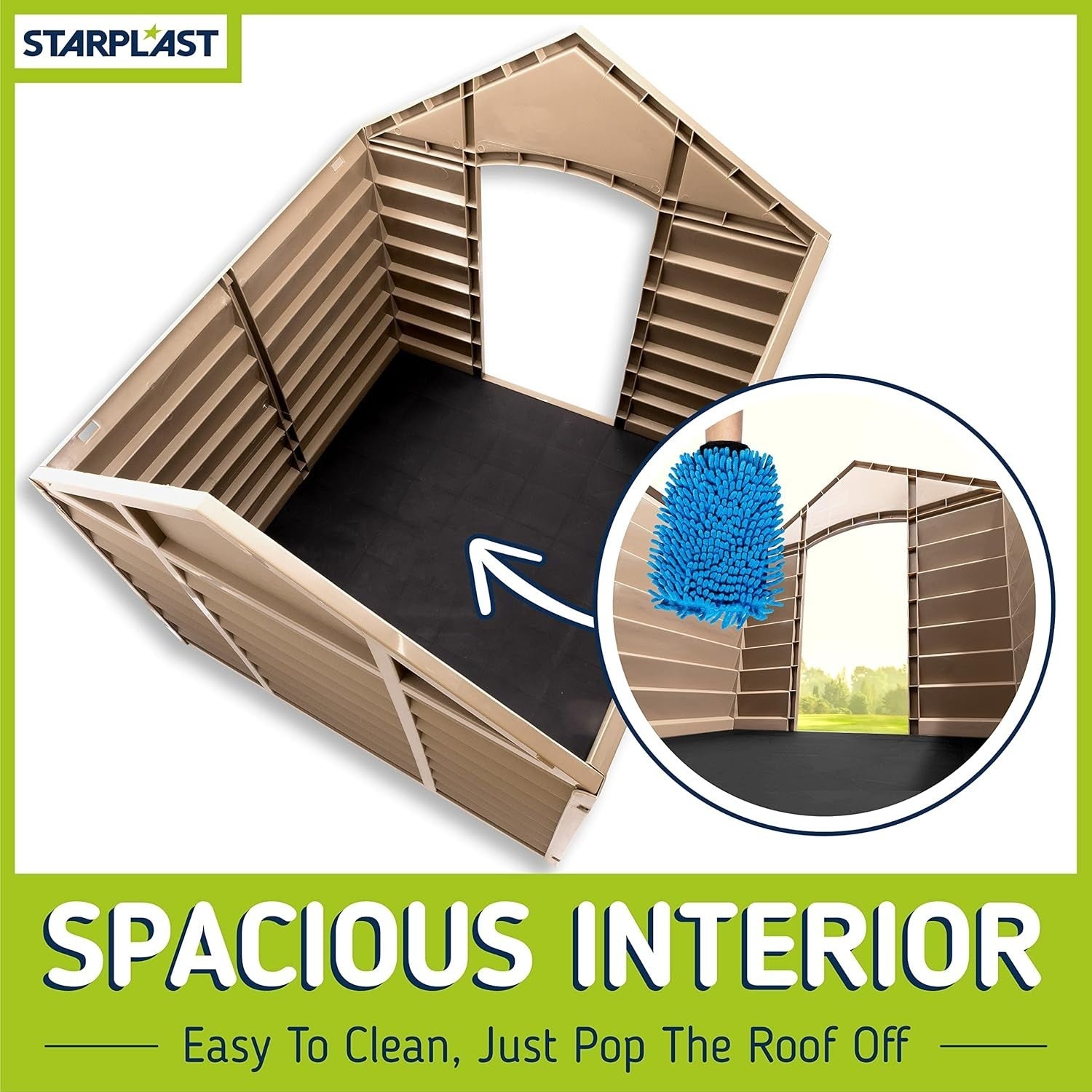 Heavy Duty Small Plastic Dog Kennel Weatherproof Outdoor Pet House Brown
