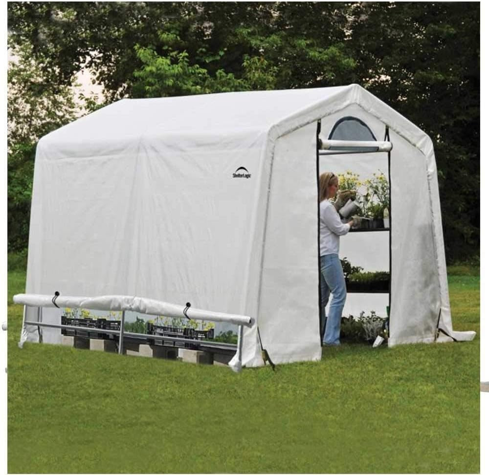 8x8ft Heavy Duty Garden Greenhouse UV Waterproof Shelter Tent Steel Frame