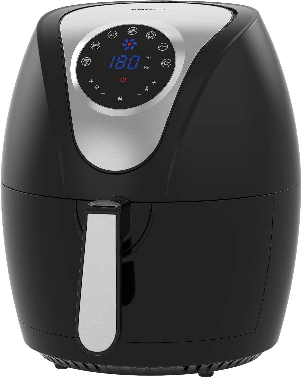 4.5L Air Fryer + 20L Microwave Grill Set Temp Probe 60min Low Oil Black