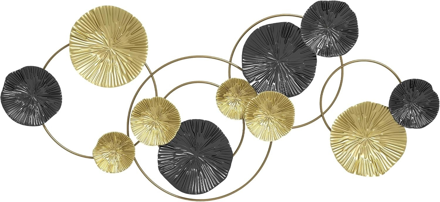 Large Gold Metal Wall Art Multi Leaf Modern Hanging Sculpture