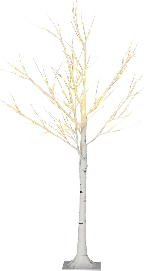 4ft White Birch Tree Light Warm White LED Pre-Lit Indoor Outdoor Home Decor
