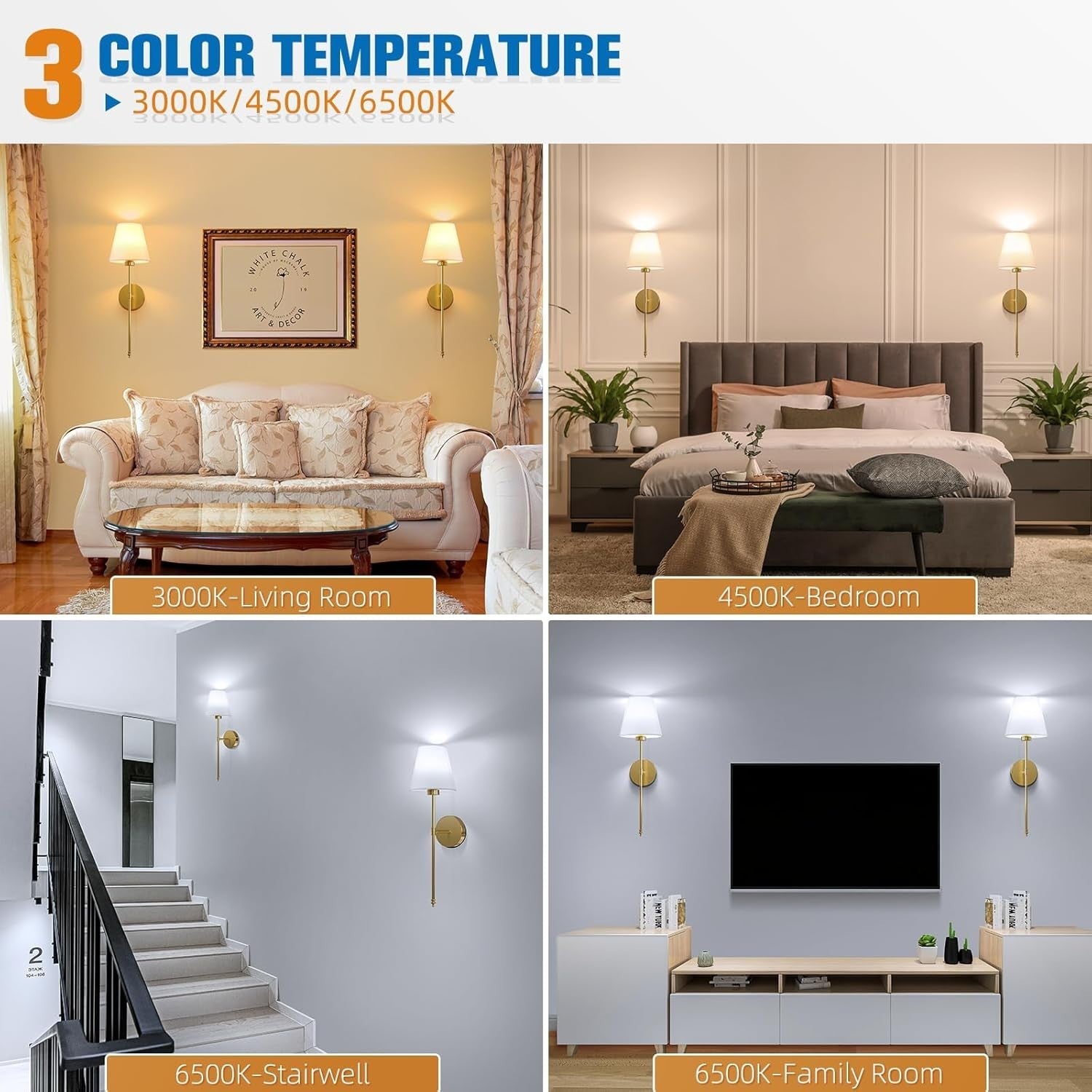 Battery Wall Sconce Gold 24in | Dimmable, Rechargeable, No Wiring