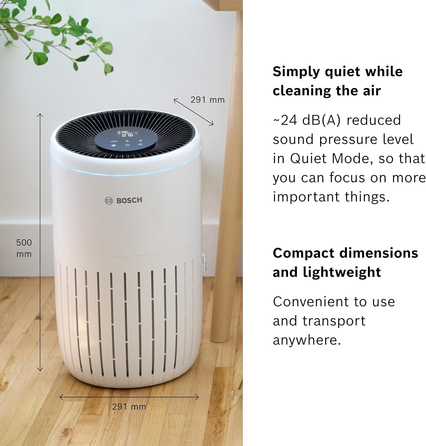 Smart Air Purifier 62.5m² HEPA CADR 300 Quiet Sleep App Control