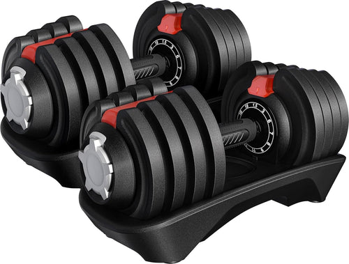 Adjustable Dumbbells Set 12-Level Quick-Select Space-Saving Home Gym