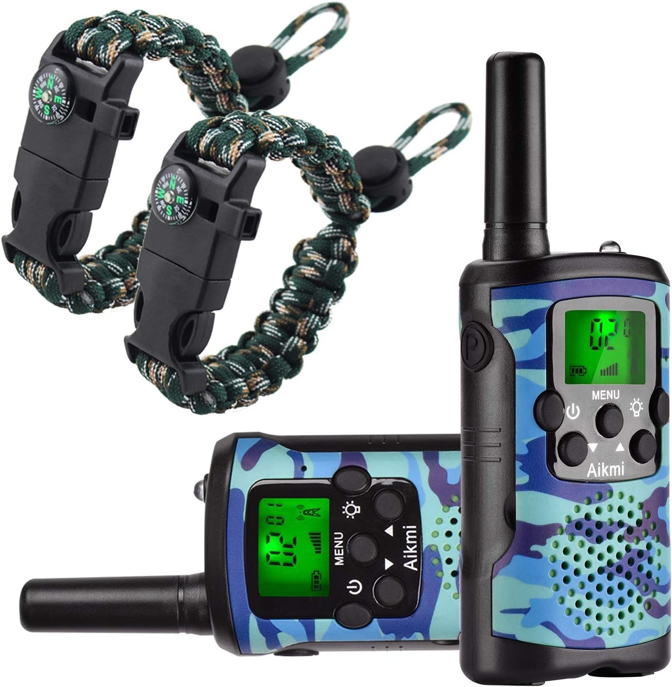 Kids Walkie Talkies 8 Channel 3KM Long Range Outdoor Toy Gift Blue Camo